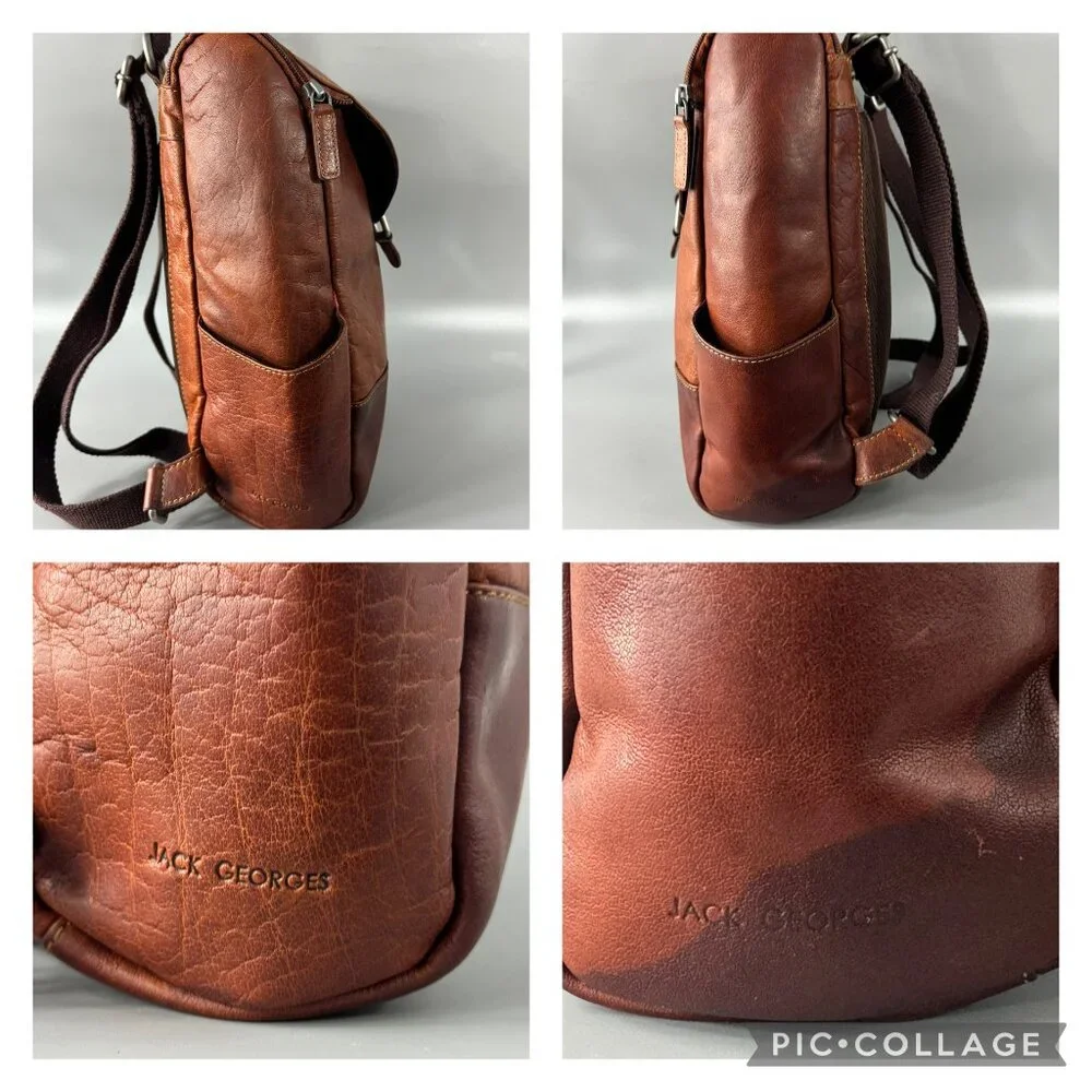 Brown Leather Backpack - Picture 8 of 9